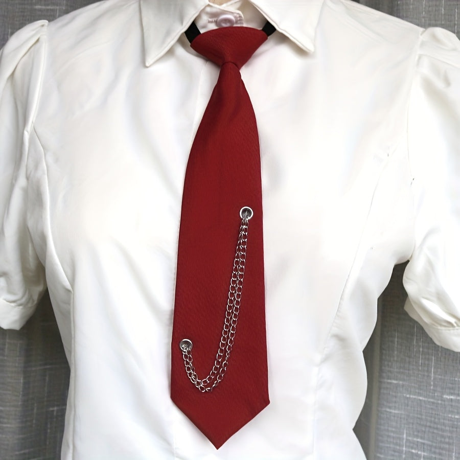 Red tie with silver details