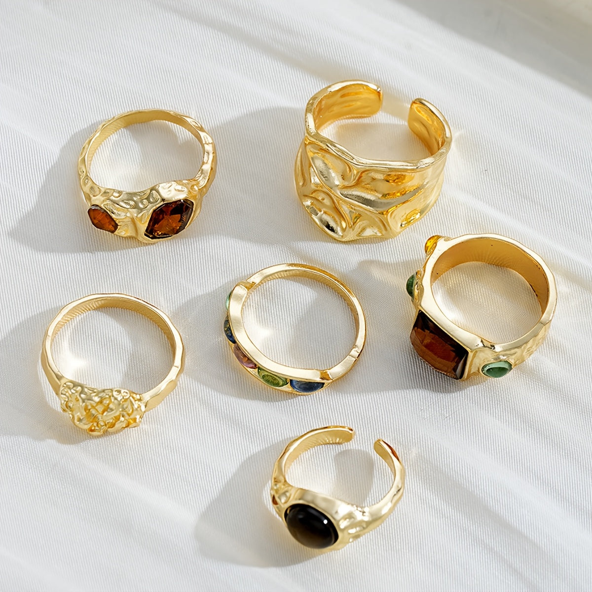 Gem Burst Ring Set