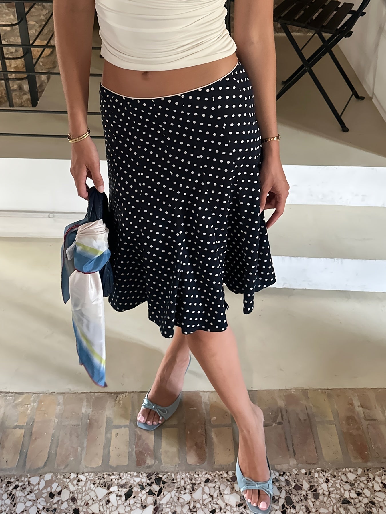 Polka Dot Suknja s Volanima