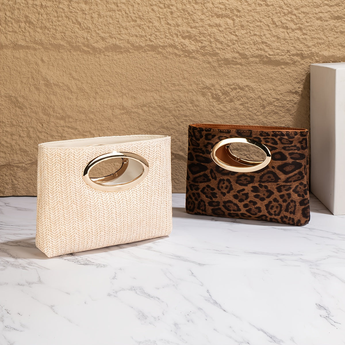 Noir Leopard Evening Bag