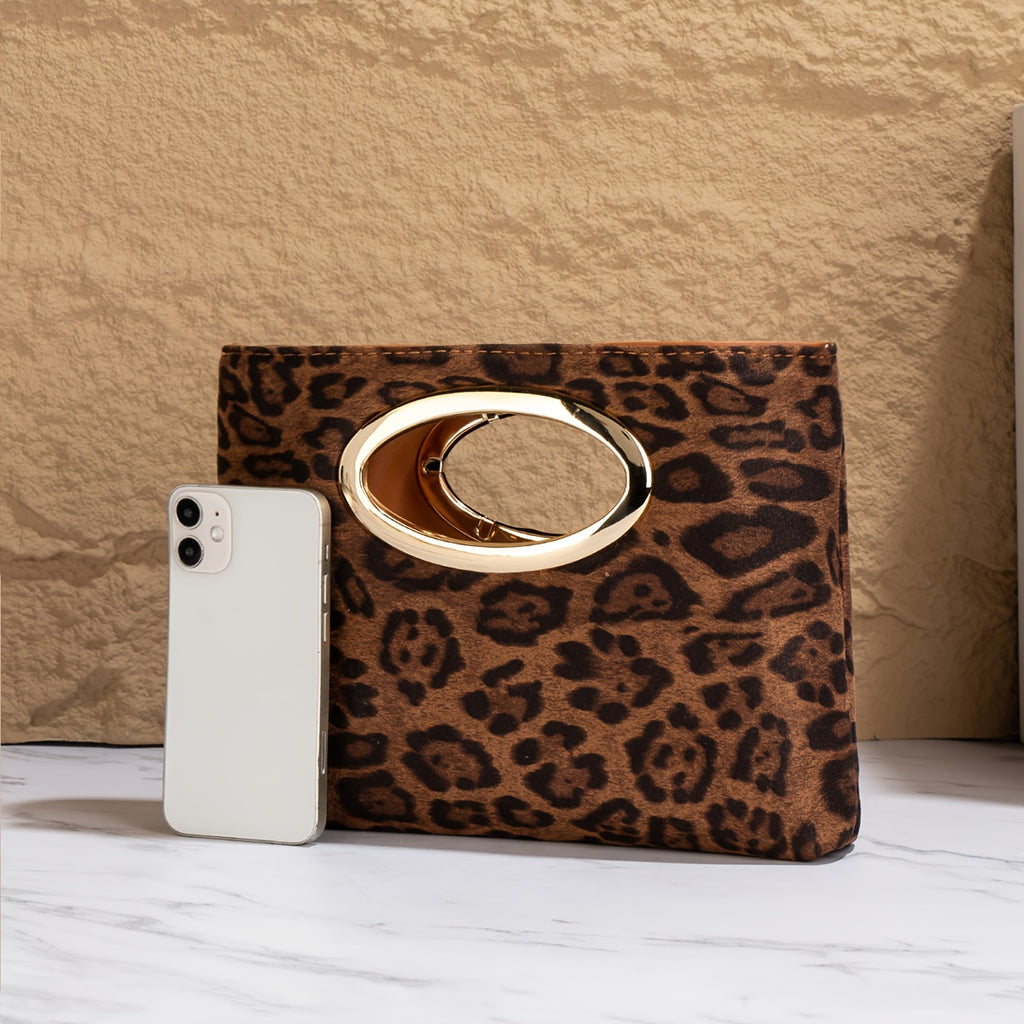 Noir Leopard Evening Bag